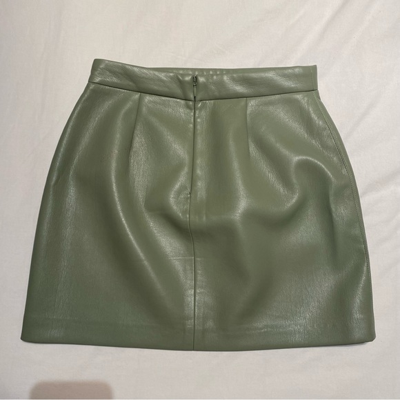 Wilfred Patio mini skirt - green leather - Picture 3 of 3